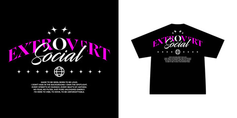 Extrovert Social T shirt Streetwear Graphic Design