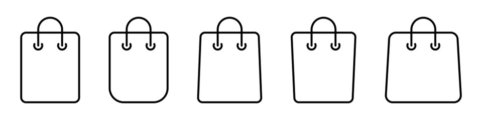Paper bag line icon. Shopping bag icon.