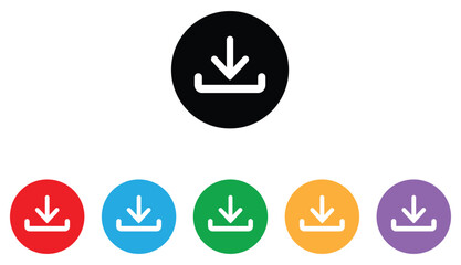 Download button set, download icon. Vector illustration.