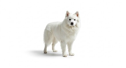 Majestic White Fluffy Dog Long Hair Studio Shot Canine Portrait Pet Photography
