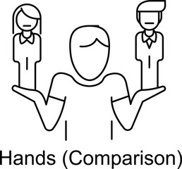Hands (Comparison) Icon. Vector Design