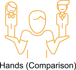 Hands (Comparison) Icon. Vector Design