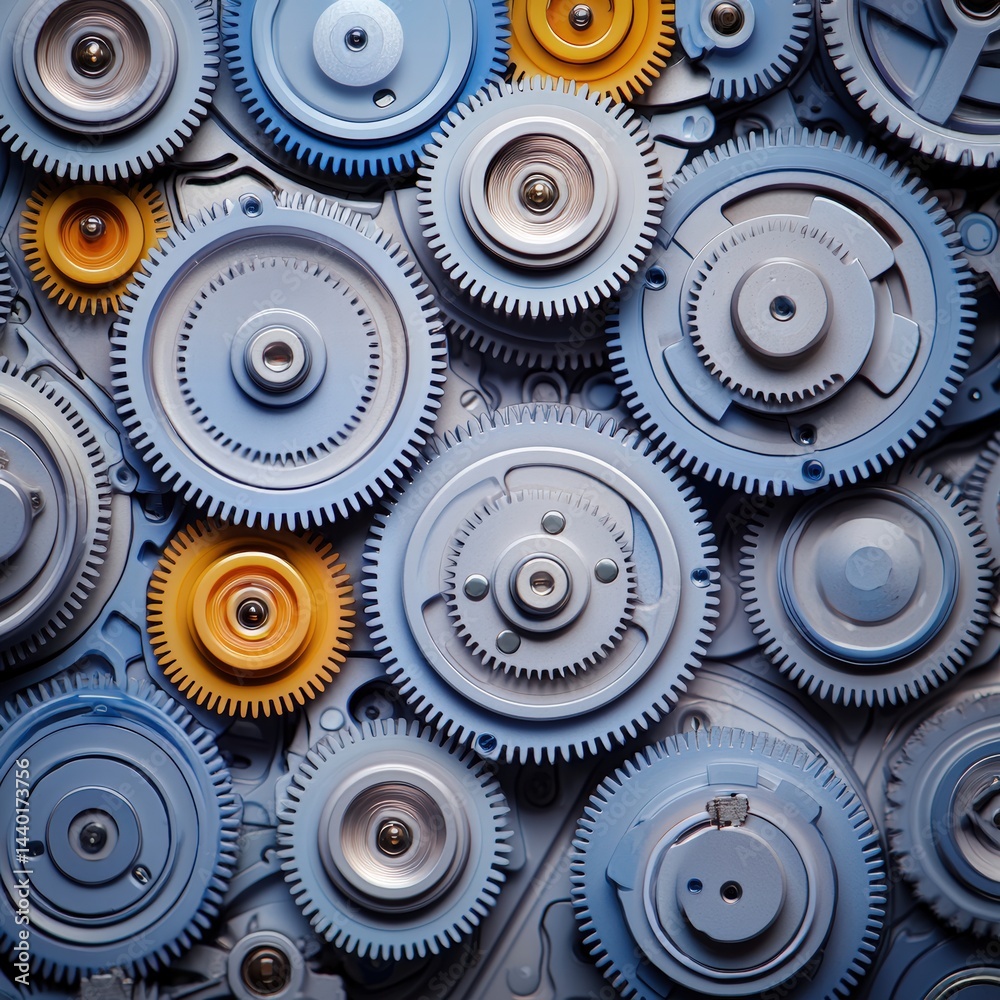 Poster Array of gears demonstrating precision and engineering excellence in a mechanical assembly context