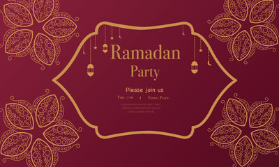 Warm Ramadan Mubarak Vector Background Illustration with Decorative Islamic Elements