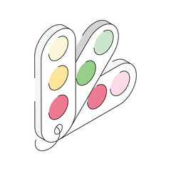 Visually engaging isometric icon showing swatches