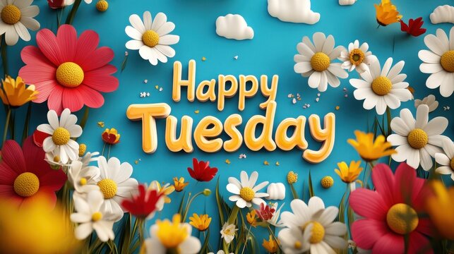 Floral Happy Tuesday greeting