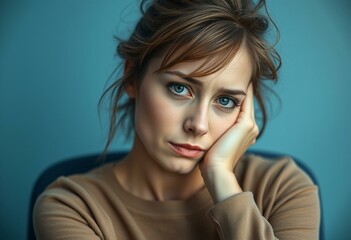Tired female with dark circles