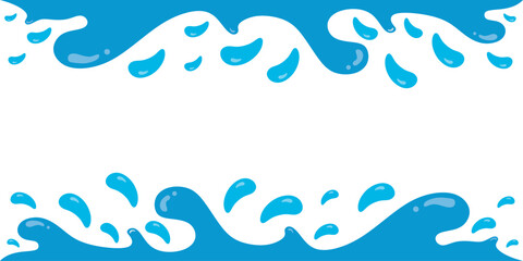Wave Clipart Summer Splash. Wave border vector illustration