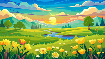 Fototapeta premium Very beautiful growth background green bright nature natural yellow sunset blooming sky field flower meadow blossom landscape flo field sun sunny sunflower sunflower summer agriculture sunrise sunflow
