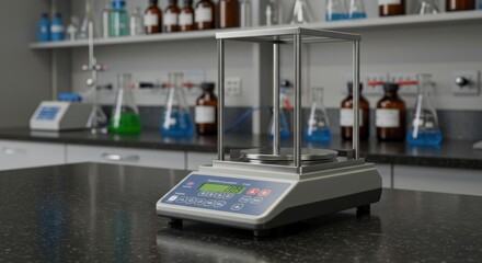 Precision Analytical Balance in Modern Laboratory Setting: High-Accuracy Weighing Equipment for Scientific Research and Analysis