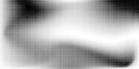 Grunge halftone gradient background. Faded grit noise texture. White and black sand wallpaper. Retro pixelated backdrop. Anime or manga style comic overlay. Vector graphic design textured template