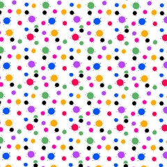 Colorful patterns on the white floor