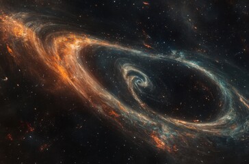 Obraz premium A magical universe panorama with multicolor nebula