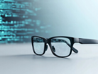 Smart glasses augmented reality interface, vector concept