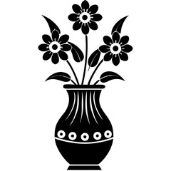 Creative details Flower Vase icon Vector Illustration