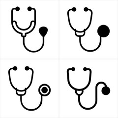 stethoscope icon set
