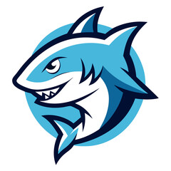 Fototapeta premium Ice Shark mascot logo vector