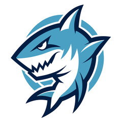 Obraz premium Ice Shark mascot logo vector