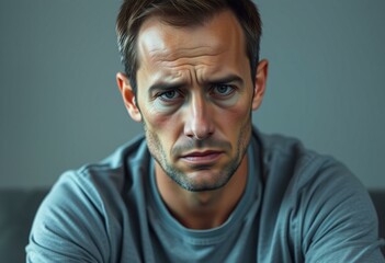 Obraz premium Portrait of a tired male adult