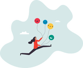 Emotional control and self regulation, stressed management or mental health awareness, feeling and expression.character for design.