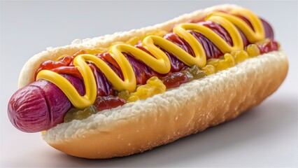 Hot Dog with Golden Bun and Sausage