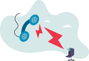 Job interview via phone call or conference meeting on telephone .character for design.