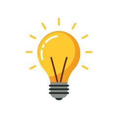 Minimalist Light Bulb Vector Illustration Design on White Background