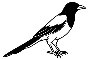 Magpie Contour Drawing