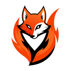 Obraz premium Fire Fox mascot logo vector