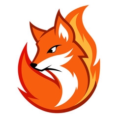 Obraz premium Fire Fox mascot logo vector
