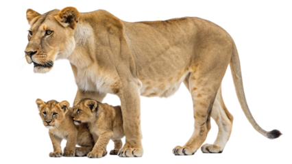 Full, Lion, isolated transparent background