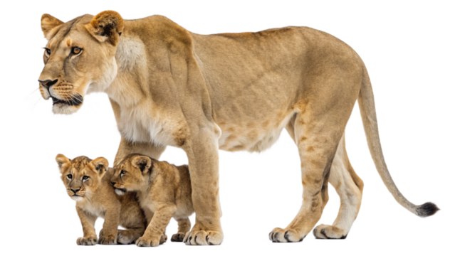 Full, Lion, isolated transparent background