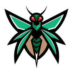 Cyber Dragonfly mascot logo vector