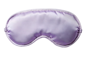 Lavender cloth sleep mask with stitching isolated on transparent background