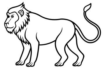 Mandrill Outline Vector