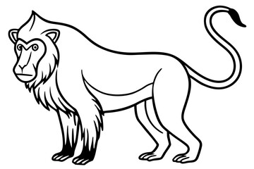 Mandrill Outline Vector