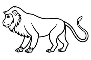 Mandrill Outline Vector