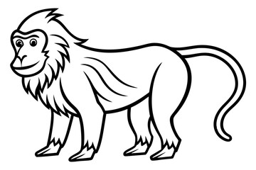 Mandrill Outline Vector