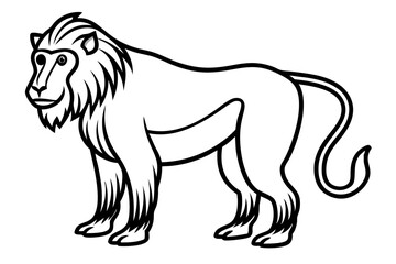 Mandrill Outline Vector