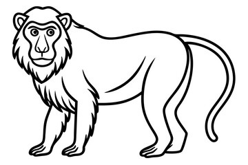 Mandrill Outline Vector