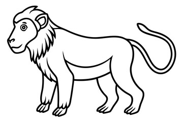 Mandrill Outline Vector