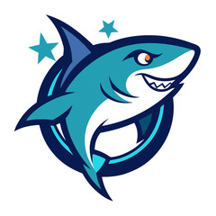 Obraz premium Cosmic Shark mascot logo vector