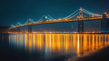 Obraz premium Night Lights of the Richmond-San Rafael Bridge