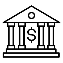 Bank Outline Icon