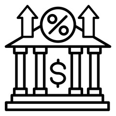 Bank Interest Outline Icon