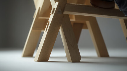 Close-up of a Wooden Step Ladder