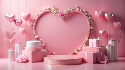 Pink Podium in Valentine's Day Decorations