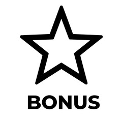 Fototapeta premium Bonus star symbol with text in flat modern style representing bonus offers and rewards in gambling