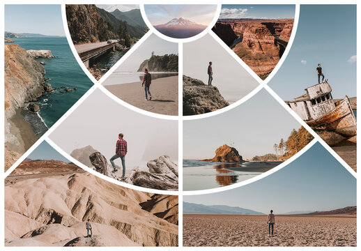 Photo Collage Frame Effect Mockup