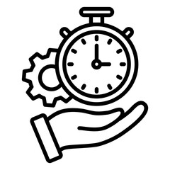 Time Management Outline Icon